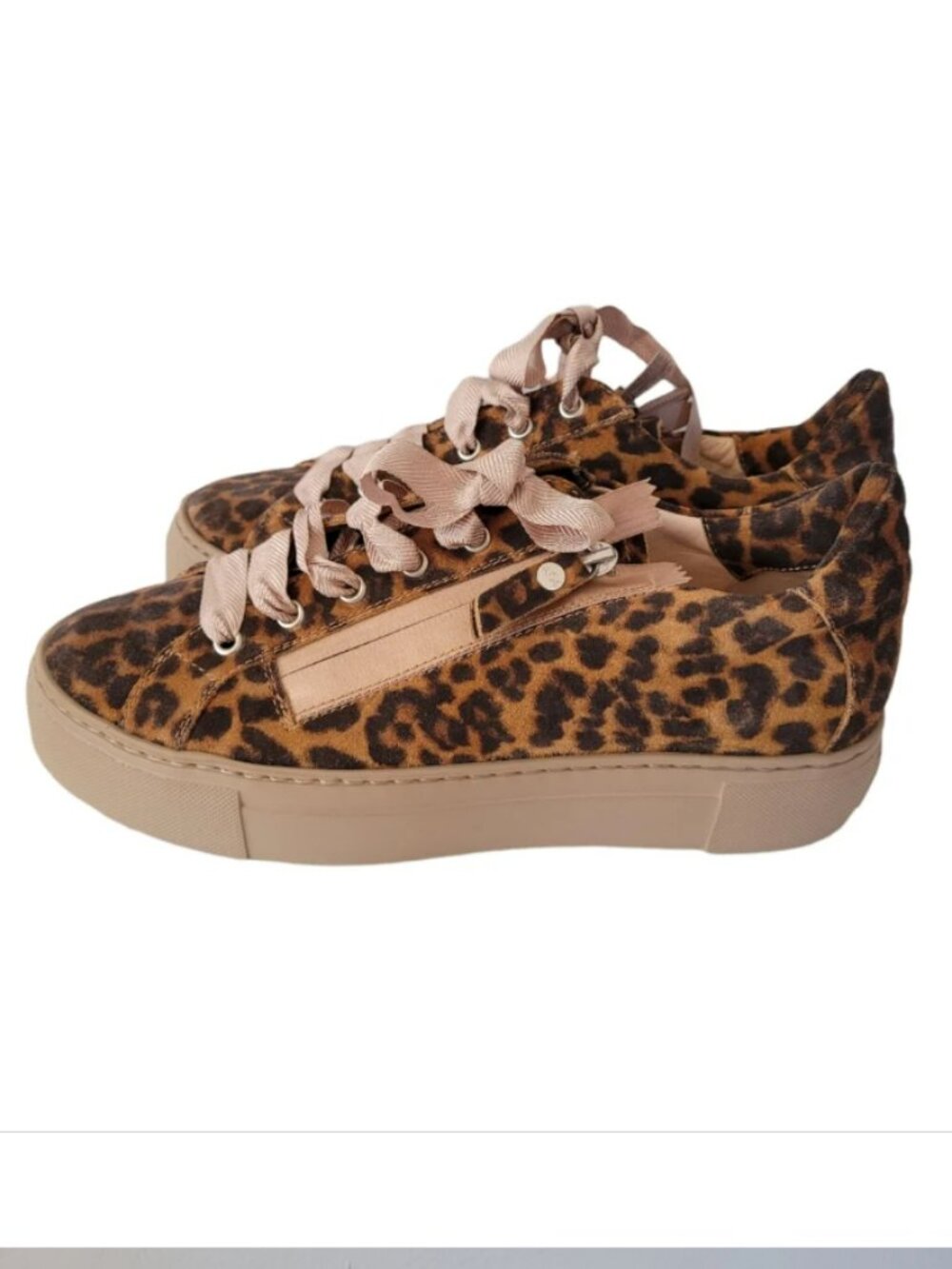 AGL Meghan Leopard Print Leather Platform Sneakers